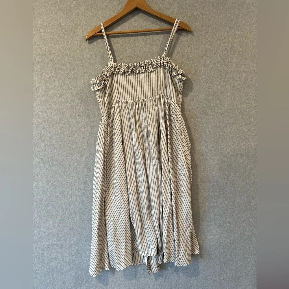 French Connection Button Front Laich Striped Ruff… - image 5